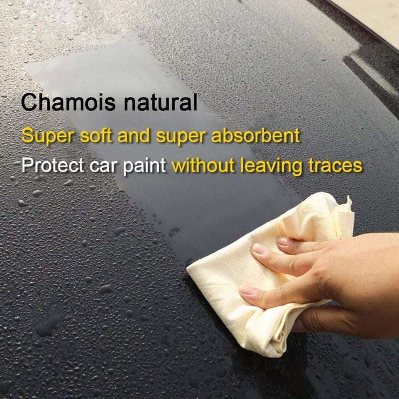HARPIMER Car Chamois Drying Towel Natural Chamois Washing Cloth for Car Leather Super Absorbent Leather Cleaning Towel Wipes (23.6inchx35.4inch) - Image 4